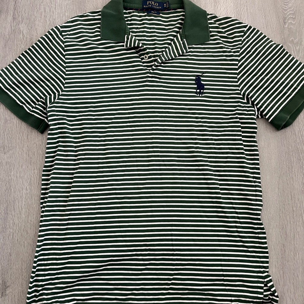 Ralph Lauren Green Striped Polo